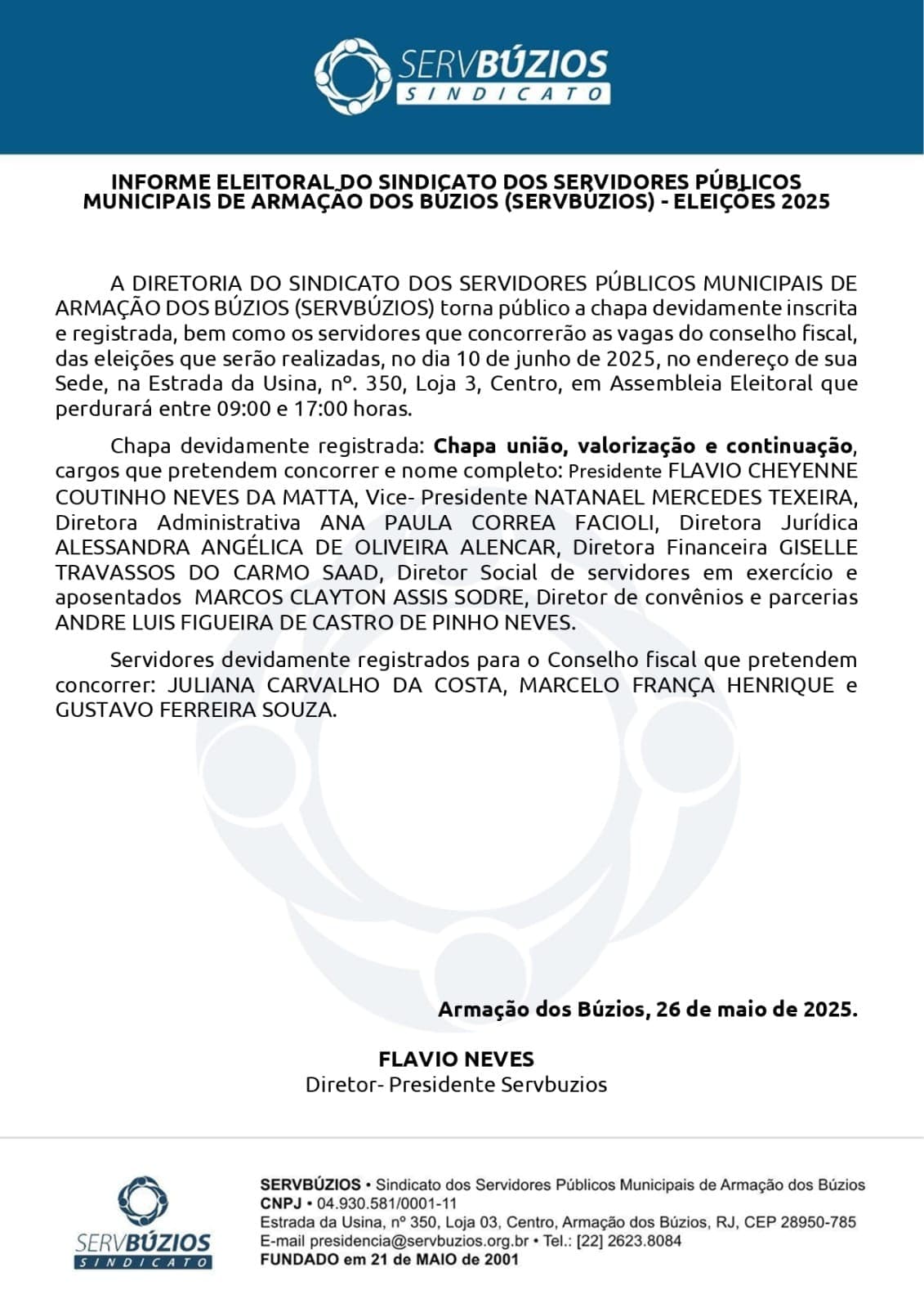 INFORME ELEITORAL 2025